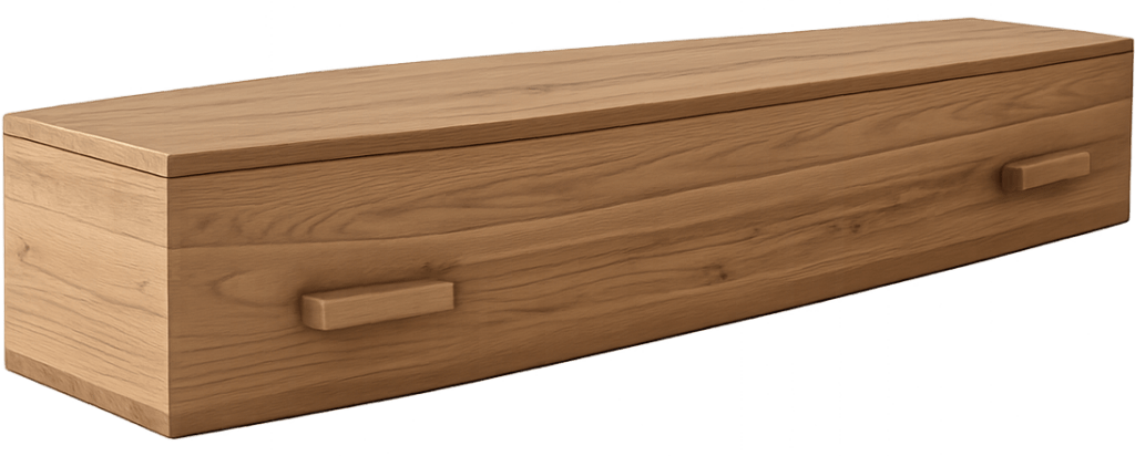 Ataúd ecológico Raíz Natural fabricado en madera sostenible sin tratamientos químicos